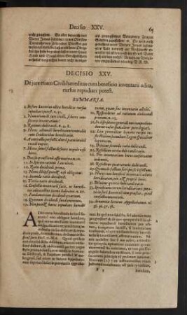 Decisio XXV.