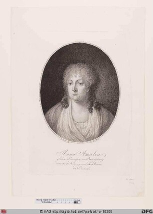 Bildnis Anna Amalia, Herzogin zu Sachsen-Weimar u. Eisenach, geb. Prinzessin von Braunschweig-Wolfenbüttel