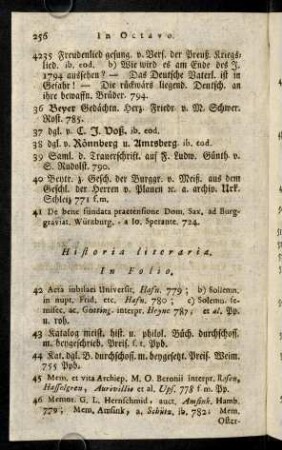 256-265, In Folio. - In Quarto.