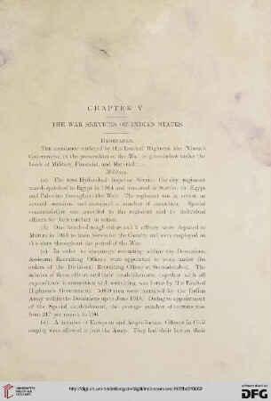 Chapter VI – The war services of Indian states