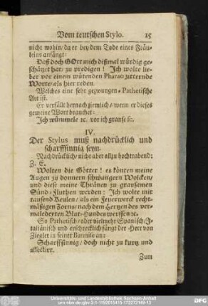 IV. Der Stylus muß nachdrücklich und scharffsinnig seyn.