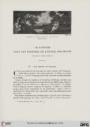 5. Pér. 3.1921: Le paysage chez les peintres de l'école bolonaise, 2 : les disciples des Carrache