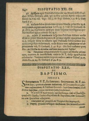 Disputatio XXII. De Baptismo.