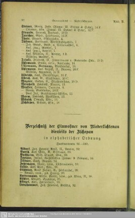 Verzeichniß der Einwohner von Niederlichtenau diesseits der Zschopau