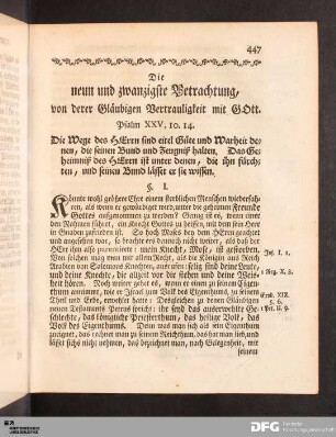 Die neun und zwanzigste Betrachtung [...]