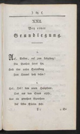 XXII. Bey einer Grundlegung.