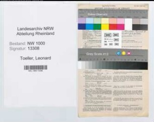 Entnazifizierung Leonard Toeller, geb. 06.01.1905 (Angest.)