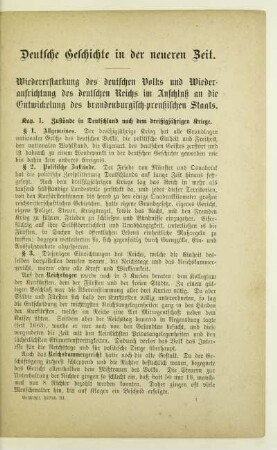 Deutsche Geschichte in der neueren Zeit