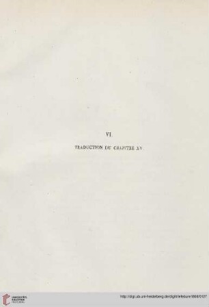 VI. Traduction du chapitre XV