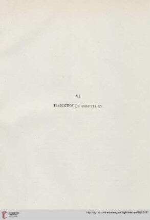 VI. Traduction du chapitre XV