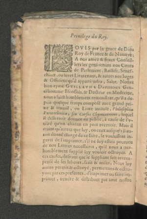 Privilege du Roy