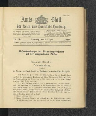 No.174, Sonntag, den 27. Juli 1919