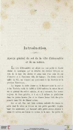 Introduction: Aperçu général du sol de la ville d’Alexandrie et de sa nature