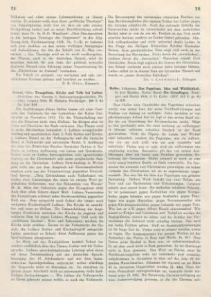 72-73 [Rezension] Haller, Johannes, Das Papsttum