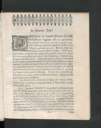 Doctrinam de Satisfactionis Christi Perfectione dignam esse ut perlustretur, testis est Grawerus ...