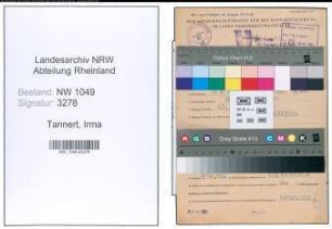 Entnazifizierung Irma Tannert , geb. 12.03.1915 (Saengerin)