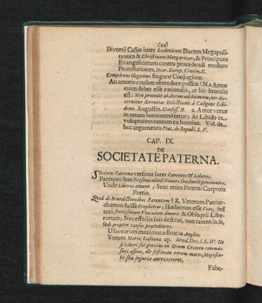 Cap. IX. De Societate Paterna.