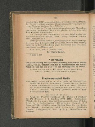 Frachtenausschuß Berlin