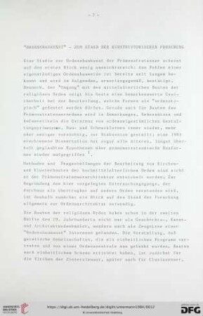 "Ordensbaukunst" - Zum Stand der kunsthistorischen Forschung