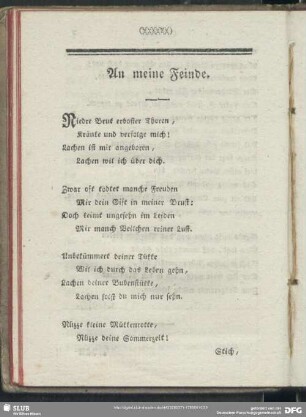 An meine Feinde