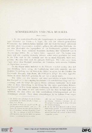 Mörserkeulen und Pila Muralia
