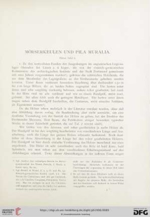 Mörserkeulen und Pila Muralia