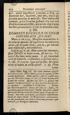 204-242, §. III. Dominus Discipulis In Unum Congregatis Apparet.