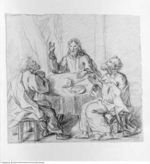 Concorso Accademico 1732, Prima Classe: Das Emmausmahl - Christus wird erkannt, als er das Brot segnet (prova ex tempore)
