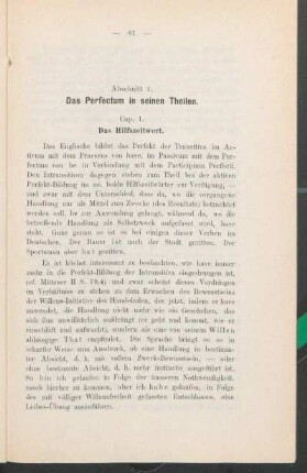 Abschnitt 2. Das Perfectum in seinen Theilen.