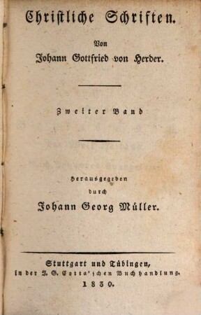 Christliche Schriften, 2. IV. Von Gottes Sohn, der Welt Heiland : nach Johannes Evangelium ; 1797