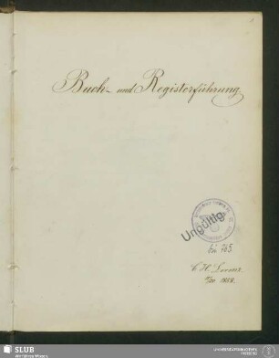 Buch- und Registerführung - XVII 502 8.