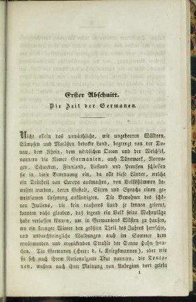 Erster Abschnitt. Die Zeit der Germanen