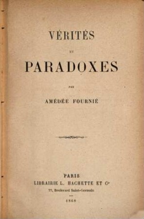 Vérités et paradoxes