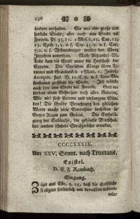 CCCCXXXIX. Am XXV. Sonnt. nach Trinitatis. Epistel.