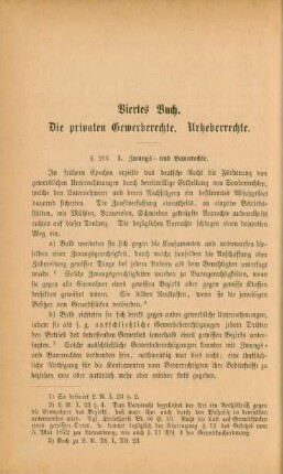 Viertes Buch. Die privaten Gewerberechte. Urheberrechte
