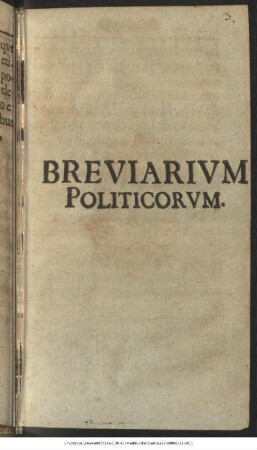 Breviarium Politicorum Secundum Rubricas Mazarinicas