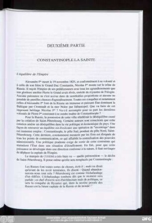 Deuxième Partie - Constantinople La Sainte