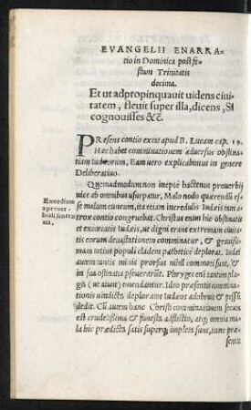 Evangelii Enarratio in Dominica post festum Trinitatis decima.