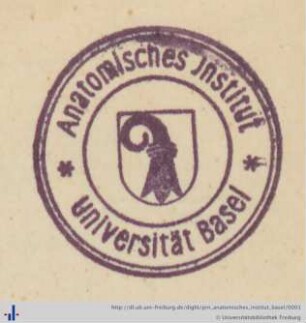 [Provenienz]: Universität Basel, Anatomisches Institut