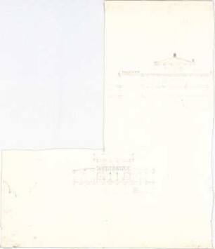 Voit, Johann Michael; Entwurf zu einem Saalbau - Ansicht, Teilansicht