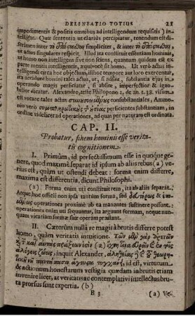 Cap. II. Probatur, finem hominis esse veritatis cognitionem.