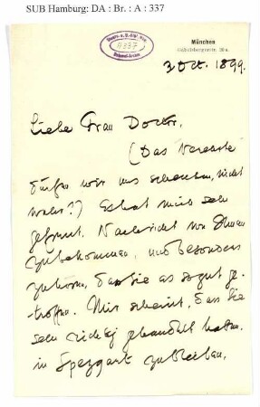 Brief an Ida Dehmel