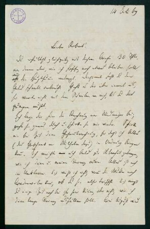 Brief vom 14. Juli 1869