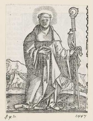 Heiliger Leonhard, aus: Peter Apian, "Hortulus anime", Nürnberg 1517
