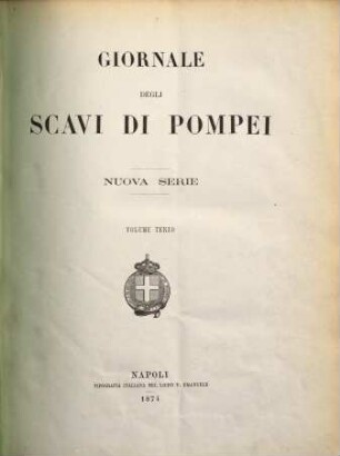 Giornale degli scavi di Pompei. 3 = No. 21/26. 1874/77