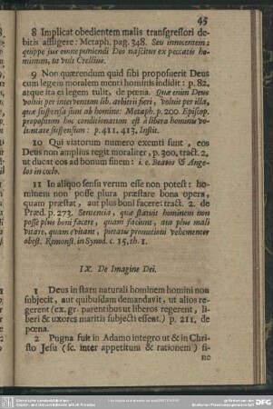 IX. De Imagine Dei