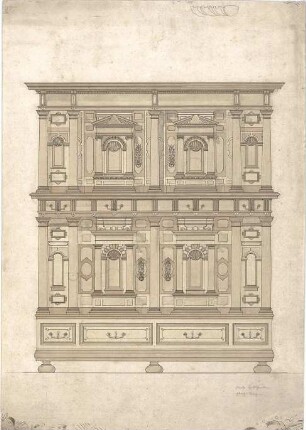 Stegmann, Carl von; Stegmann - Atelier - Schrankentwurf (Ansicht)