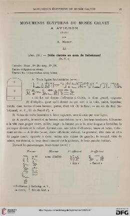 34: Monuments égyptiens du Musée Calvet à Avignon, [2]