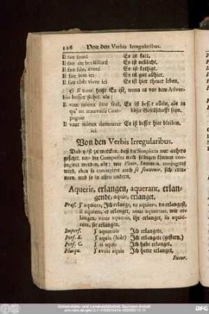 Von den Verbis Irregularibus.