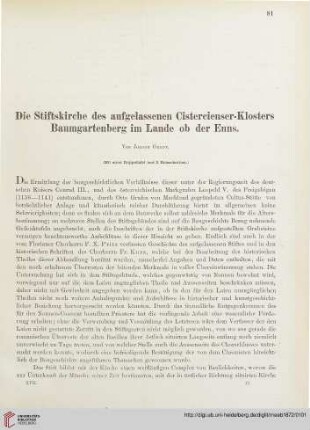 17: Die Stiftskirche des aufgelassenen Cistercienser-Klosters Baumgartenberg im Lande ob der Enns